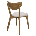 Tan And Chestnut Curved Backs Dining Chair Set Of 2 Brown Dining Room Wipe Clean Mid Century Modern Rubberwood Open Back Wood