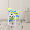 Multipurpose Adjustable Highchair For Baby Toddler Dinning Table With Feeding Tray And 5 Point Safety Buckle, Yellow Blue Polypropylene