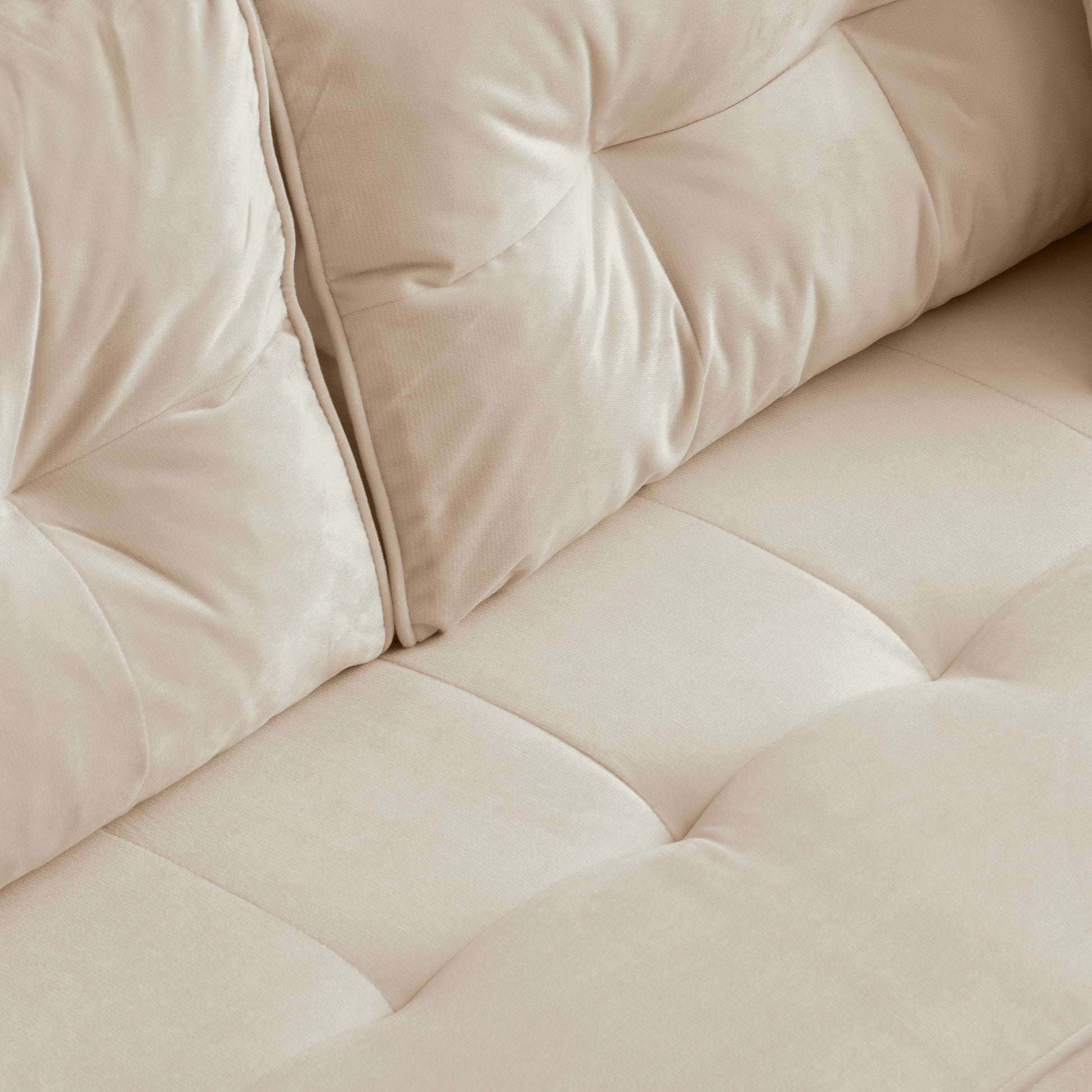 70" Velvet Sofa Couch Luxury Modern Upholstered 3 Seater Sofa With 2 Pillows For Living Room, Apartment And Small Space Beige Modern Foam Velvet 3 Seat