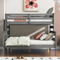 Wood Twin Over Full Bunk Bed With Ladder, Gray Twin Box Spring Not Required Gray Solid Wood Mdf