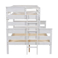 Wood Twin Over Full Bunk Bed With Ladder, White Twin Box Spring Not Required White Solid Wood Mdf