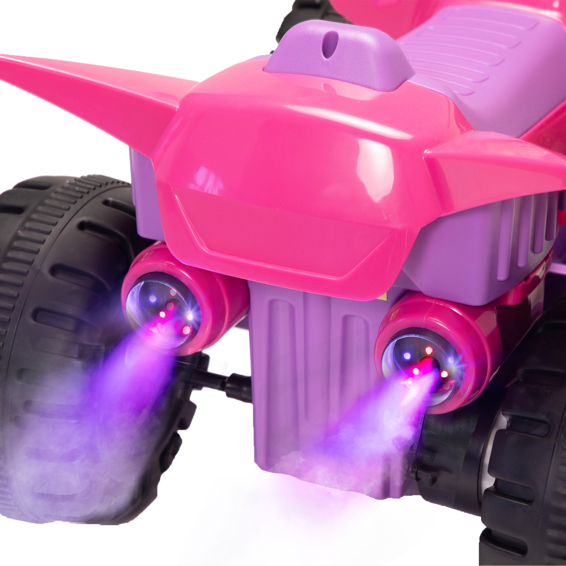 Kids Ride On Atv, 6V Battery Powered Electric Quad Car With Music, Led Lights And Spray Device, 4 Wheeled Ride On Toy For Toddlers Age 3 5, Rose Red Rose Red Polypropylene