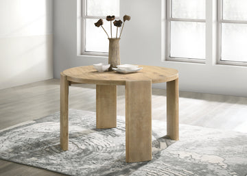 Bowen Oak Finish 47" Round Dining Table Oak Wood