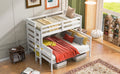 Wood Twin Xl Over Queen Bunk Bed With Ladder, White Box Spring Not Required White Wood Bedroom Bunk Solid Wood Mdf