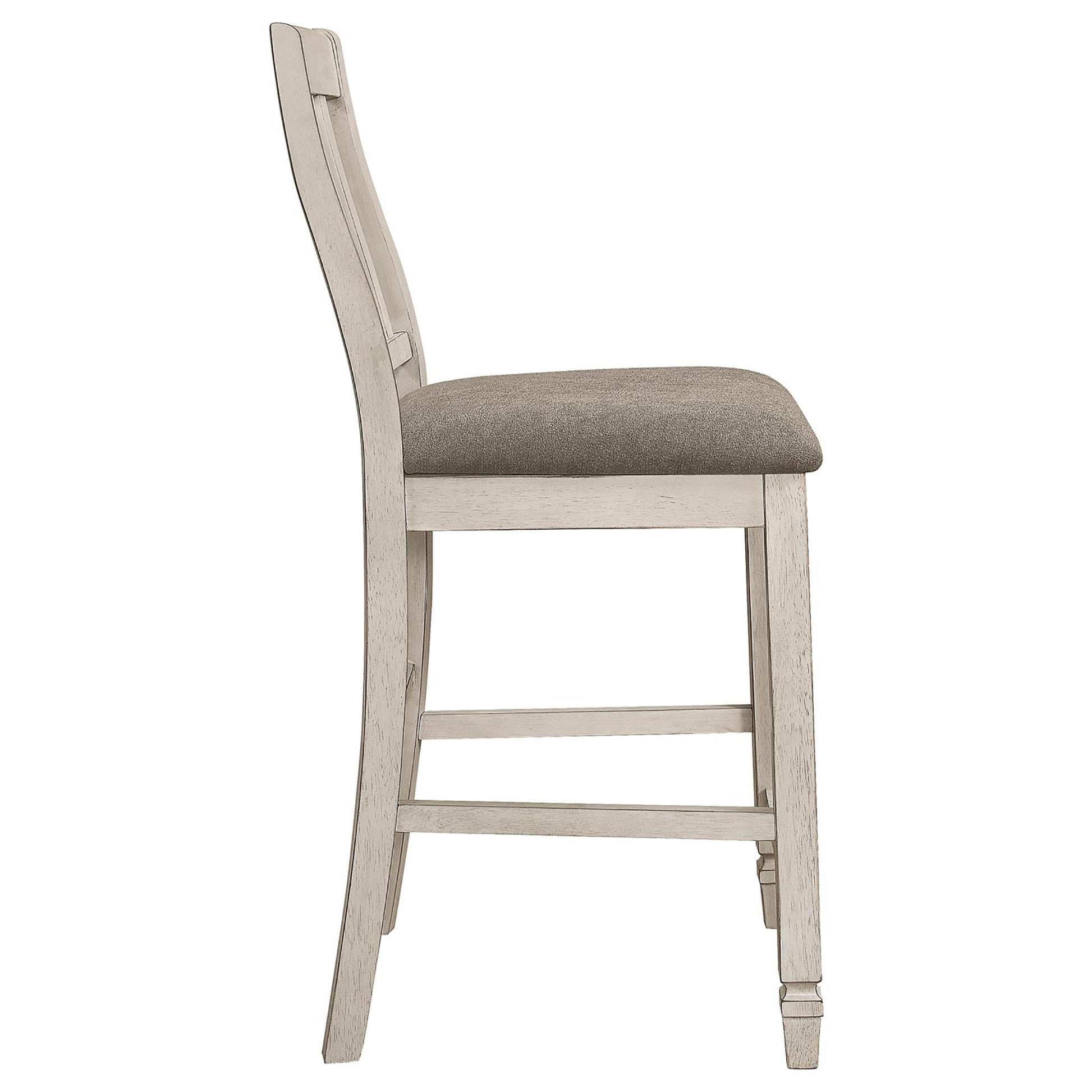 Nutmeg And Rustic Cream Counter Height Chair Set Of 2 Ivory Dining Room Farmhouse,Rustic Bar Stools Rubberwood Slat Back Wood