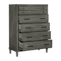 Modern Transitional Style Bedroom Furniture 1Pc Chest Of 5 Drawers Gray Finish Gray Bedroom Modern,Transitional Wood