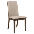 Latte And Medium Walnut Padded Side Chair Set Of 2 Solid Brown Dining Room Wipe Clean Mid Century Modern Dining Chairs Rubberwood Solid Back Wood