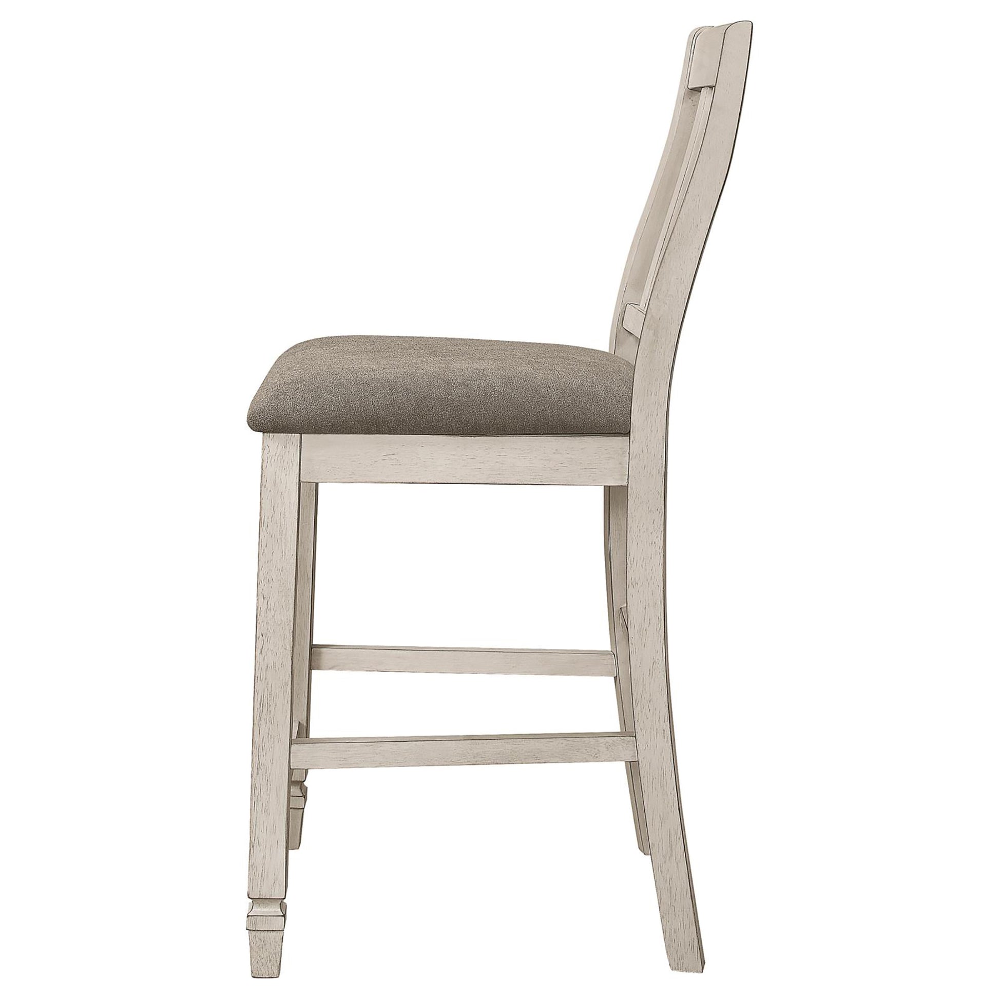 Nutmeg And Rustic Cream Counter Height Chair Set Of 2 Ivory Dining Room Farmhouse,Rustic Bar Stools Rubberwood Slat Back Wood
