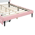 Full Size Princess Bed With Crown Headboard And 2 Drawers, Full Size Platform Bed With Headboard And Footboard,White Pink Pink Pu