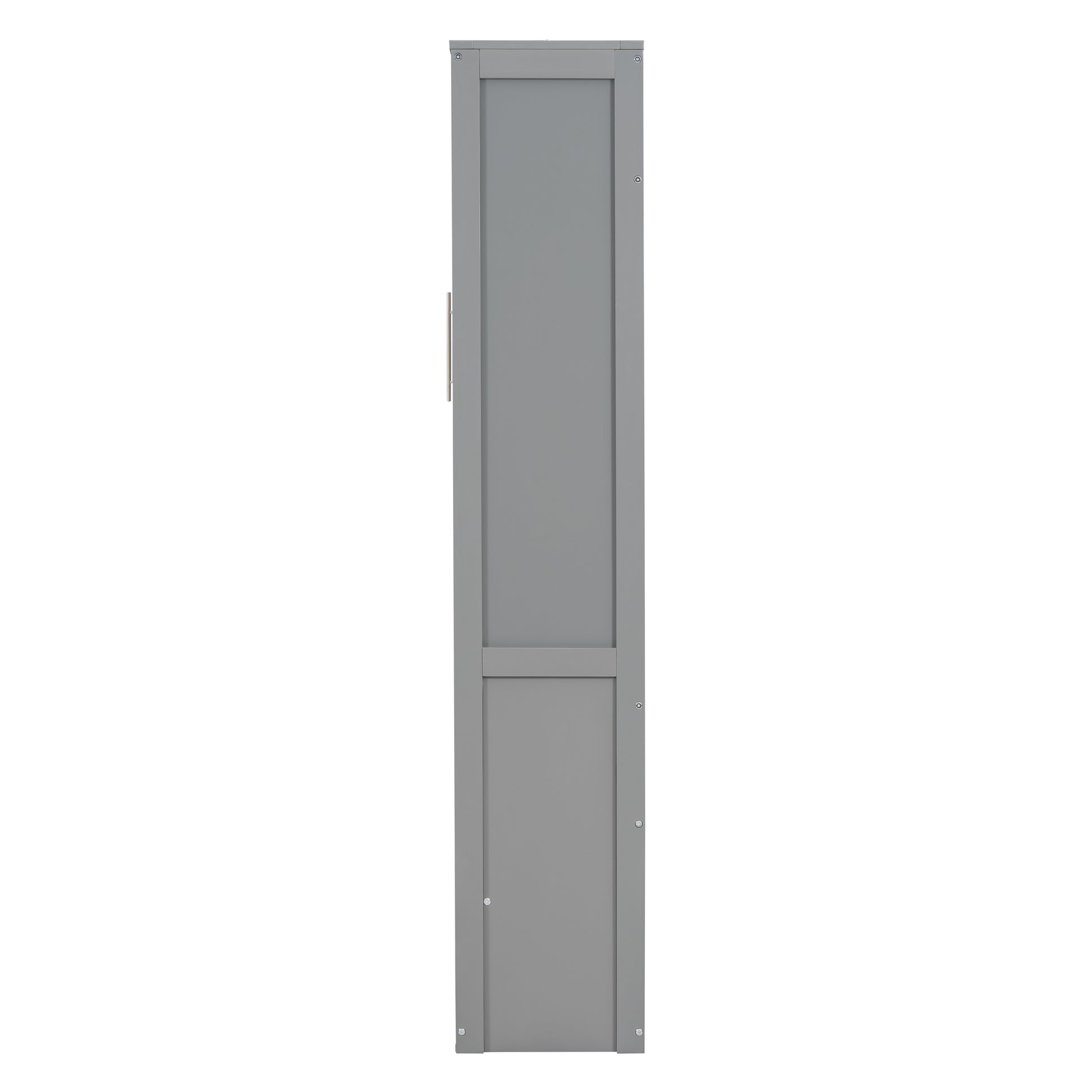 Full Size Murphy Bed Wall Bed With Shelves,Gray Gray Solid Wood Mdf