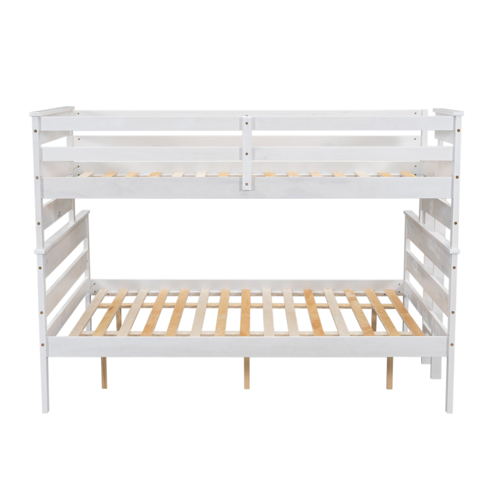 Wood Twin Xl Over Queen Bunk Bed With Ladder, White Box Spring Not Required White Wood Bedroom Bunk Solid Wood Mdf