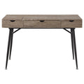 Rustic Driftwood And Dark Bronze 1 Drawer Writing Desk Brown Writting Desk Office Industrial Rectangular Drawers Desk Wood