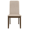 Latte And Medium Walnut Padded Side Chair Set Of 2 Solid Brown Dining Room Wipe Clean Mid Century Modern Dining Chairs Rubberwood Solid Back Wood