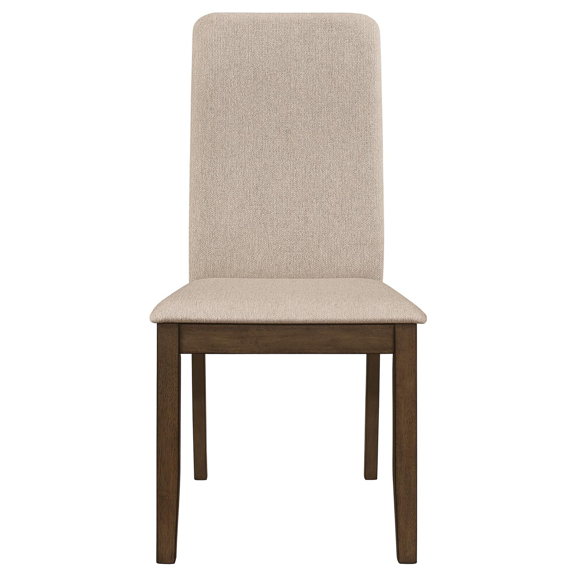 Latte And Medium Walnut Padded Side Chair Set Of 2 Solid Brown Dining Room Wipe Clean Mid Century Modern Dining Chairs Rubberwood Solid Back Wood