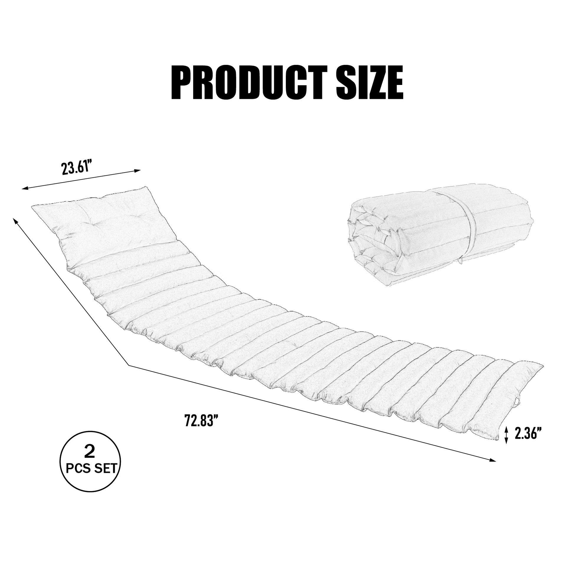 2Pcs Set Outdoor Lounge Chair Cushion Replacement Patio Funiture Seat Cushion Chaise Lounge Cushion Sky Blue No Lounge Blue Solid 2 Person Seating Group Polyester