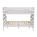 Wood Twin Over Full Bunk Bed With Ladder, White Twin Box Spring Not Required White Solid Wood Mdf