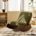 Comfortable Glider Rocking Chair, High Quality Upholstery Glider Chair, Solid Wood Frame, Perfect For Multiple Settings Accent Reading Chair For Bedroom,Living Room,Nursery Green Fabric