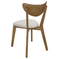 Tan And Chestnut Curved Backs Dining Chair Set Of 2 Brown Dining Room Wipe Clean Mid Century Modern Rubberwood Open Back Wood