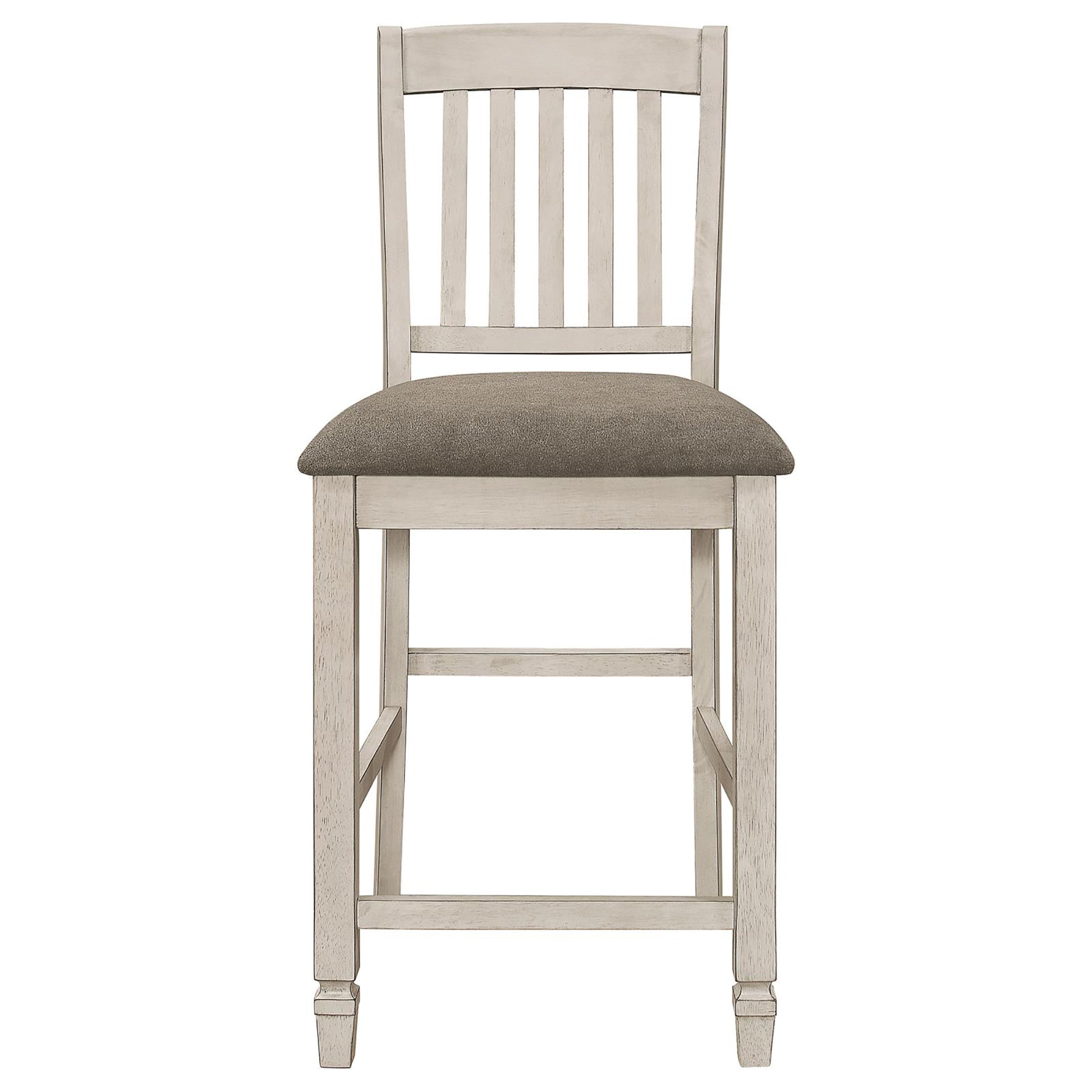 Nutmeg And Rustic Cream Counter Height Chair Set Of 2 Ivory Dining Room Farmhouse,Rustic Bar Stools Rubberwood Slat Back Wood