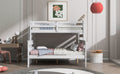 Wood Twin Over Full Bunk Bed With Ladder, White Twin Box Spring Not Required White Solid Wood Mdf