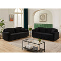 Luxury Modern Style Living Room Upholstery Sofa, Velvet Black Velvet Wood Primary Living Space Wood