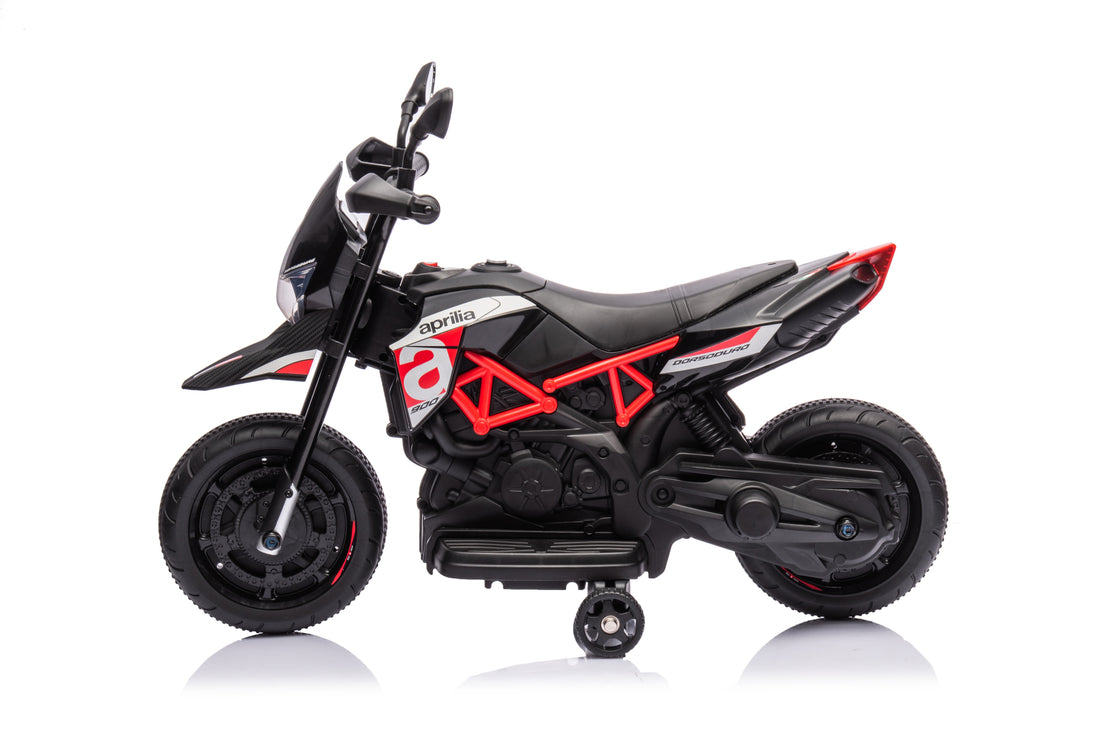 Red, Licensed Aprilia Electric Motorcycle, 6V Kids Motorcycle, Ride On Toy W Training Wheels, Led Lights, Sounds & Music, Battery Powered Dirt Bike For Boys & Girls Red Under 50 Lbs Iron Plastic Iron Plastic Indoor & Outdoor Use