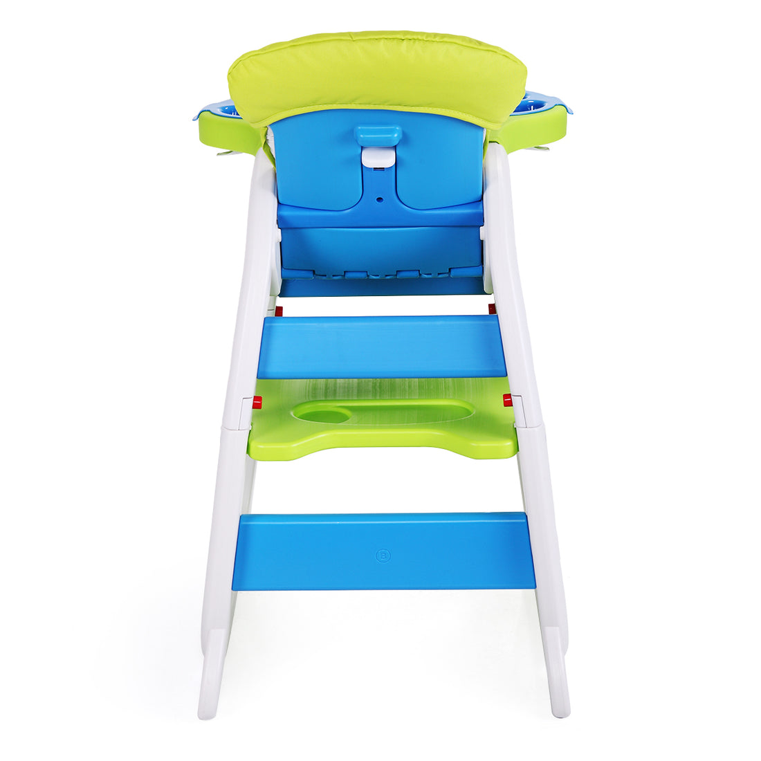 Multipurpose Adjustable Highchair For Baby Toddler Dinning Table With Feeding Tray And 5 Point Safety Buckle, Yellow Blue Polypropylene