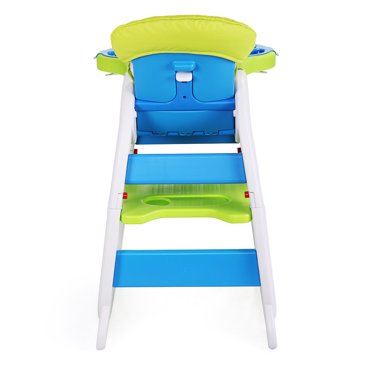 Multipurpose Adjustable Highchair For Baby Toddler Dinning Table With Feeding Tray And 5 Point Safety Buckle, Yellow Blue Polypropylene