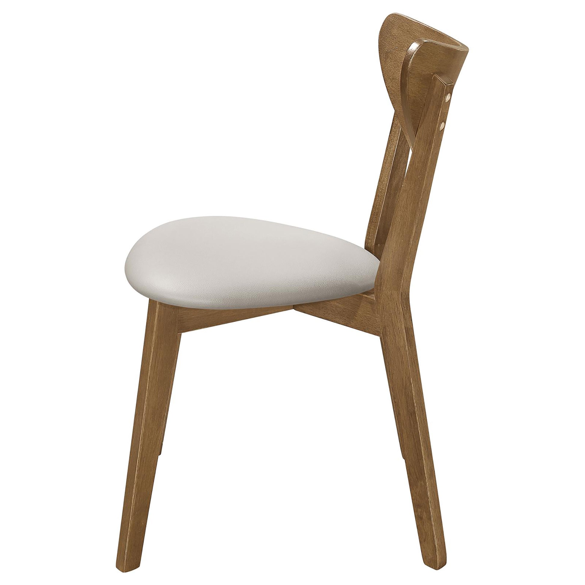 Tan And Chestnut Curved Backs Dining Chair Set Of 2 Brown Dining Room Wipe Clean Mid Century Modern Rubberwood Open Back Wood