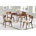 Tan And Chestnut Curved Backs Dining Chair Set Of 2 Brown Dining Room Wipe Clean Mid Century Modern Rubberwood Open Back Wood