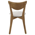 Tan And Chestnut Curved Backs Dining Chair Set Of 2 Brown Dining Room Wipe Clean Mid Century Modern Rubberwood Open Back Wood