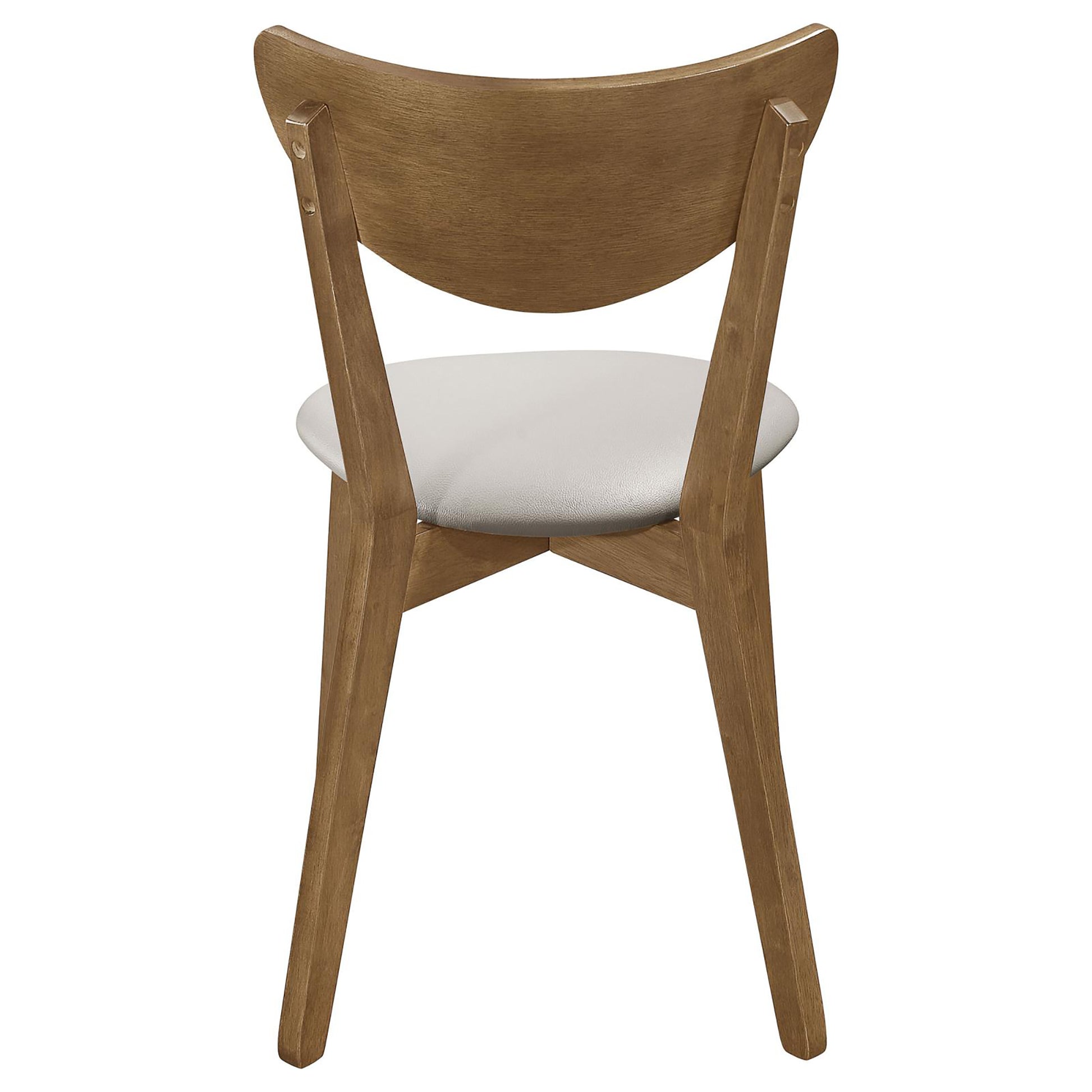 Tan And Chestnut Curved Backs Dining Chair Set Of 2 Brown Dining Room Wipe Clean Mid Century Modern Rubberwood Open Back Wood