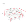 Grey Fabric Right Facing Sectional Sofa Bedl Shape Sofa Chaise Lounge With Ottoman Bench Grey Wood Tufted Back Square Arms Foam Fabric 3 Seat