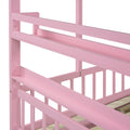 Wooden Full Size House Bed With 2 Drawers,Kids Bed With Storage Shelf, Pink Pink Wood