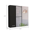 Kenya Medicine Cabinet, Mirror, Double Door, Four Interior Shelves Black Mdf Engineered Wood