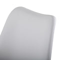 Swivel Tulip Side Chair For Kitchen And Dining Room Bar With Cushioned Seat And Curved Backrest, White And Gray White Gray Metal