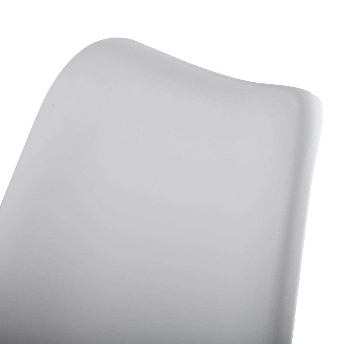 Swivel Tulip Side Chair For Kitchen And Dining Room Bar With Cushioned Seat And Curved Backrest, White And Gray White Gray Metal