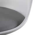 Swivel Tulip Side Chair For Kitchen And Dining Room Bar With Cushioned Seat And Curved Backrest, White And Gray White Gray Metal