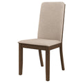 Latte And Medium Walnut Padded Side Chair Set Of 2 Solid Brown Dining Room Wipe Clean Mid Century Modern Dining Chairs Rubberwood Solid Back Wood
