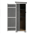 Outdoor 5.5Ft Hx4.1Ft L Wood Storage Shed, Garden Tool Cabinet With Waterproof Asphalt Roof, Four Lockable Doors, Multiple Tier Shelves, White And Gray White Gray Water Resistant Frame Garden &