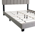 Gray Queen Size Adjustable Upholstered Bed Frame, Vintage Style And Clean Line Design, Popular Style Box Spring Not Required Queen Gray Wood Espresso Bedroom American Design,Minimalist,Modern,Ultra Modern Rubberwood Adjustable Bedbase Fiber Foam And