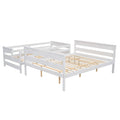 Wood Twin Xl Over Queen Bunk Bed With Ladder, White Box Spring Not Required White Wood Bedroom Bunk Solid Wood Mdf