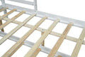 Full Size Wood House Bed With Fence And Writing Board, White White Solid Wood