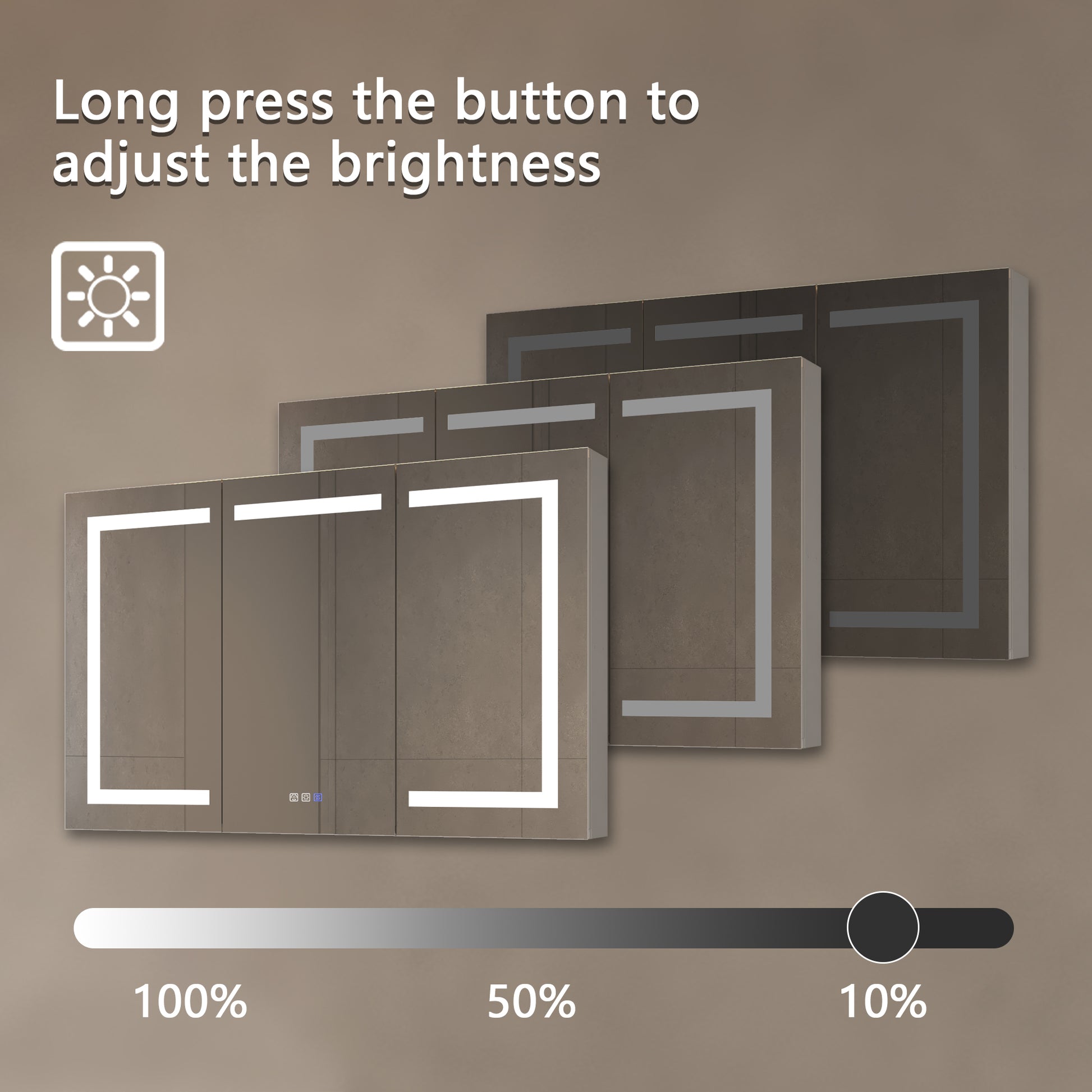 Lighted Medicine Cabinet 48 X30 Inch, Recessed Or Surface Led Medicine Cabinet,Defog,Stepless Dimming,3000K 6400K, Outlets & Usbs,The 3 Sided Mirrored Door. Silver Aluminium