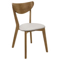 Tan And Chestnut Curved Backs Dining Chair Set Of 2 Brown Dining Room Wipe Clean Mid Century Modern Rubberwood Open Back Wood