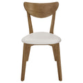 Tan And Chestnut Curved Backs Dining Chair Set Of 2 Brown Dining Room Wipe Clean Mid Century Modern Rubberwood Open Back Wood