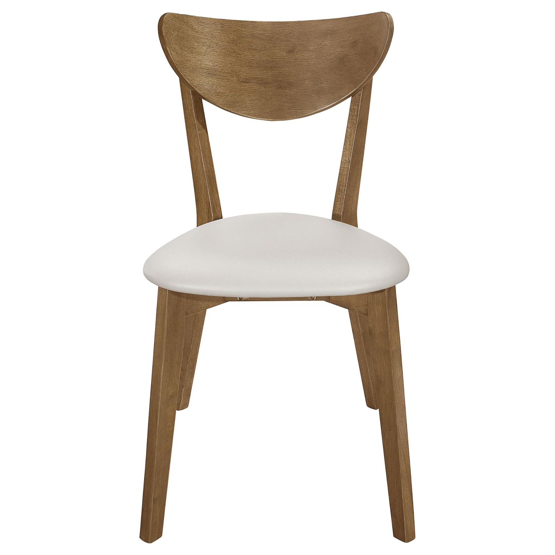 Tan And Chestnut Curved Backs Dining Chair Set Of 2 Brown Dining Room Wipe Clean Mid Century Modern Rubberwood Open Back Wood