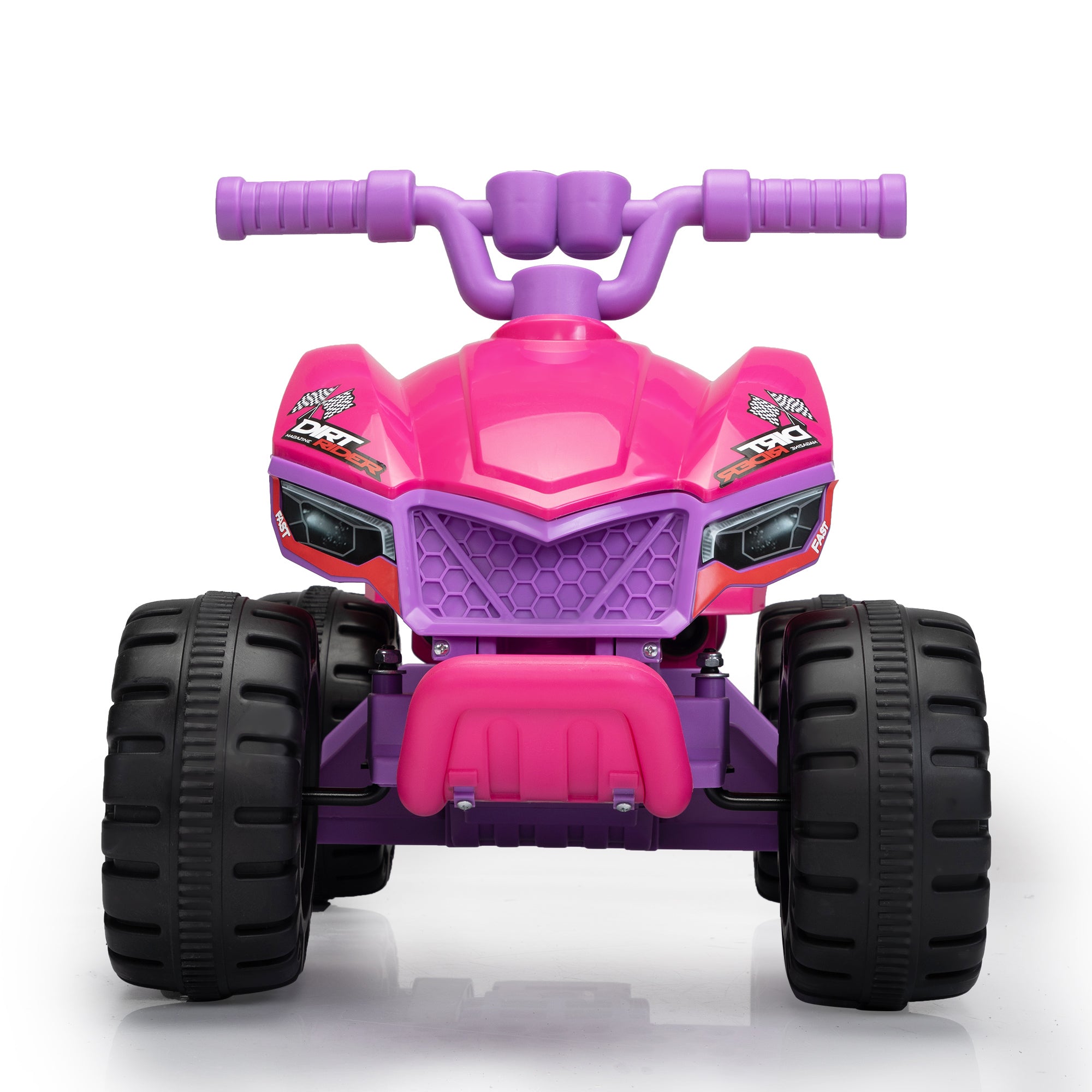 Kids Ride On Atv, 6V Battery Powered Electric Quad Car With Music, Led Lights And Spray Device, 4 Wheeled Ride On Toy For Toddlers Age 3 5, Rose Red Rose Red Polypropylene