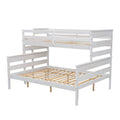 Wood Twin Xl Over Queen Bunk Bed With Ladder, White Box Spring Not Required White Wood Bedroom Bunk Solid Wood Mdf