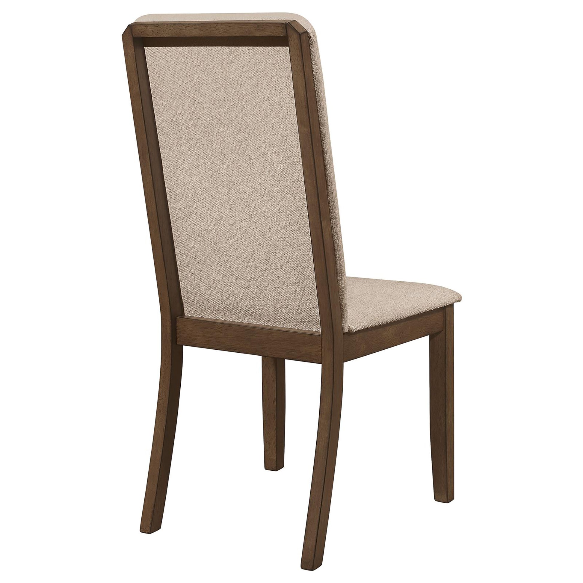 Latte And Medium Walnut Padded Side Chair Set Of 2 Solid Brown Dining Room Wipe Clean Mid Century Modern Dining Chairs Rubberwood Solid Back Wood